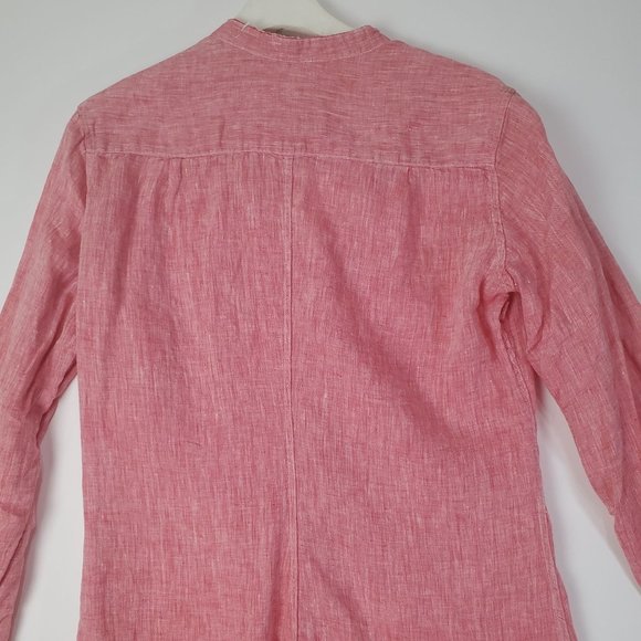 FRANK & EILEEN Women Shirt Dress Murphy Coral Button Up 100% Linen Itali… - Picture 9 of 9